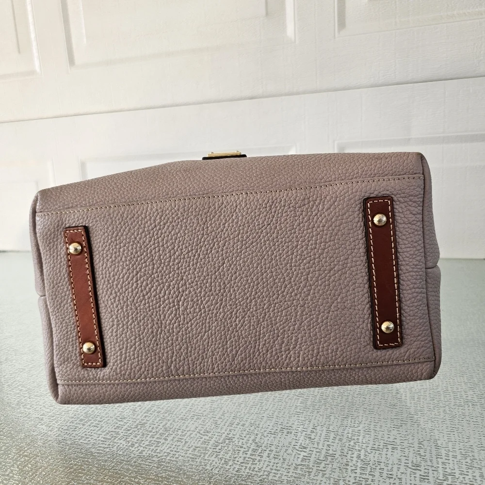 Dooney & Bourke Taupe & Brown Pebble Grain Leather Shoulder Bag